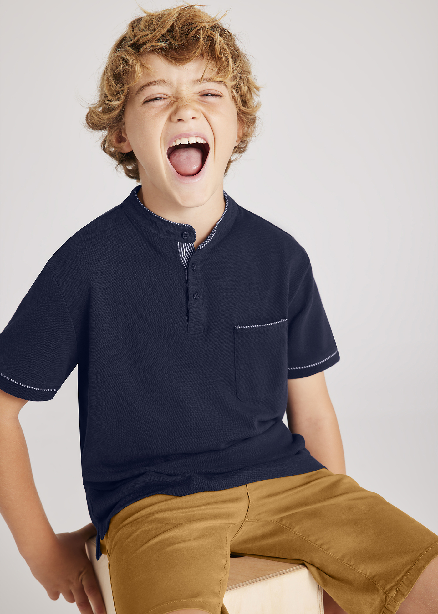 定価11000円CAHLUMN Over dye Polo Shirt ネイビー CAHLUMN/カウラム Over dye Polo Shirt/オーバーダイ ポロシャツ
