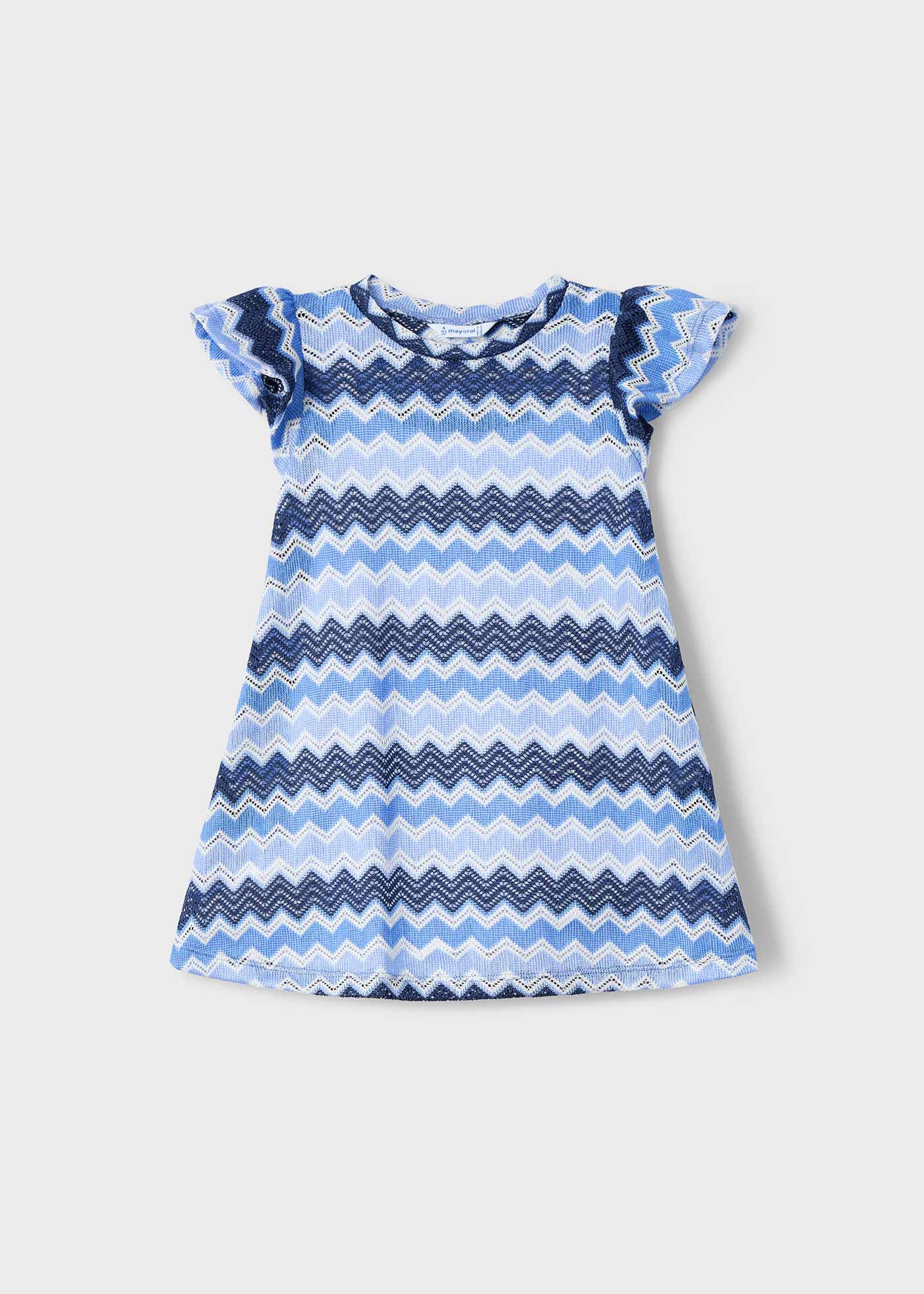 Girl Zigzag Dress Indigo | Mayoral