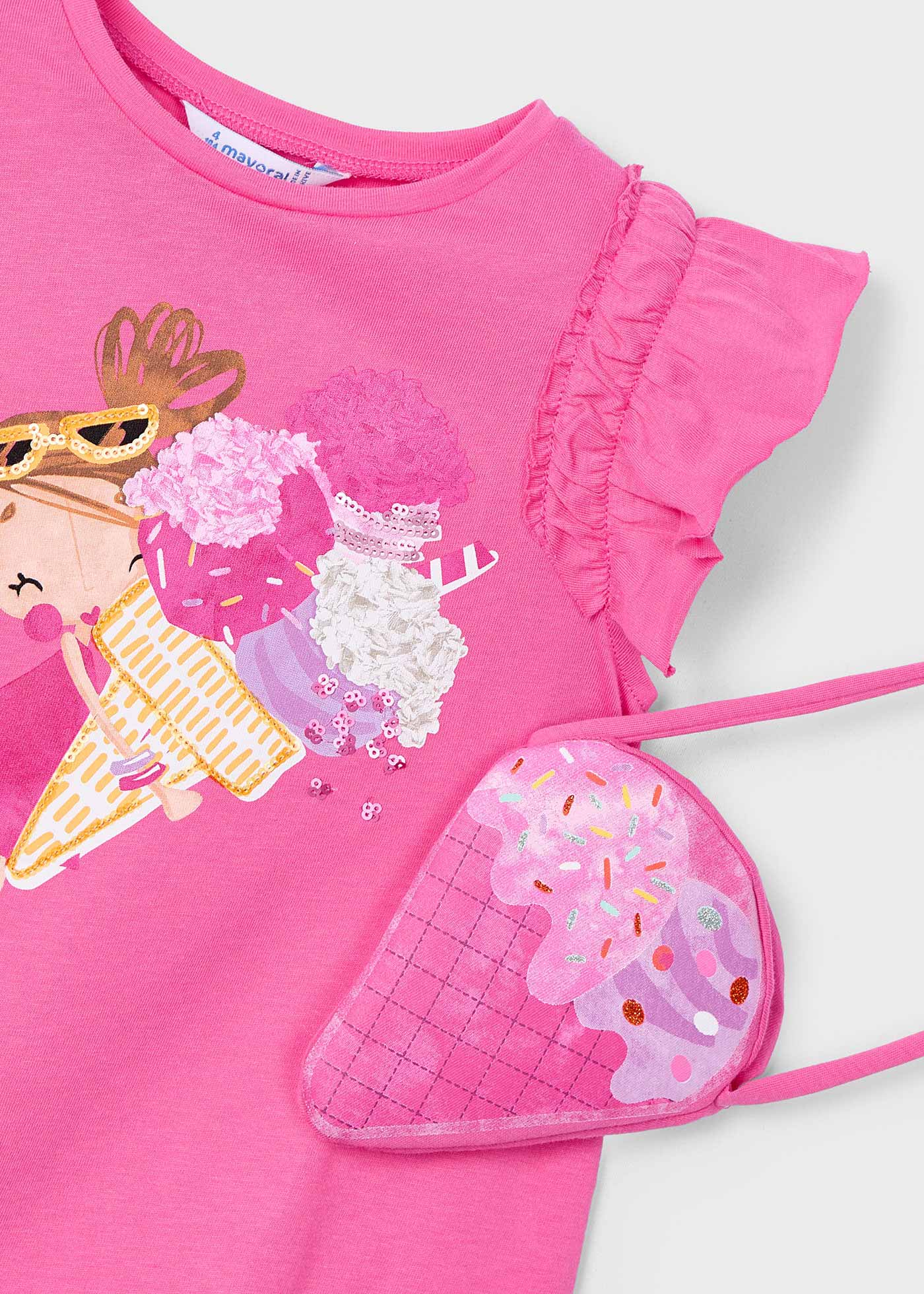 Girl Dress with Ice Cream Bag Camellia | Mayoral ®, image size:1400x1960