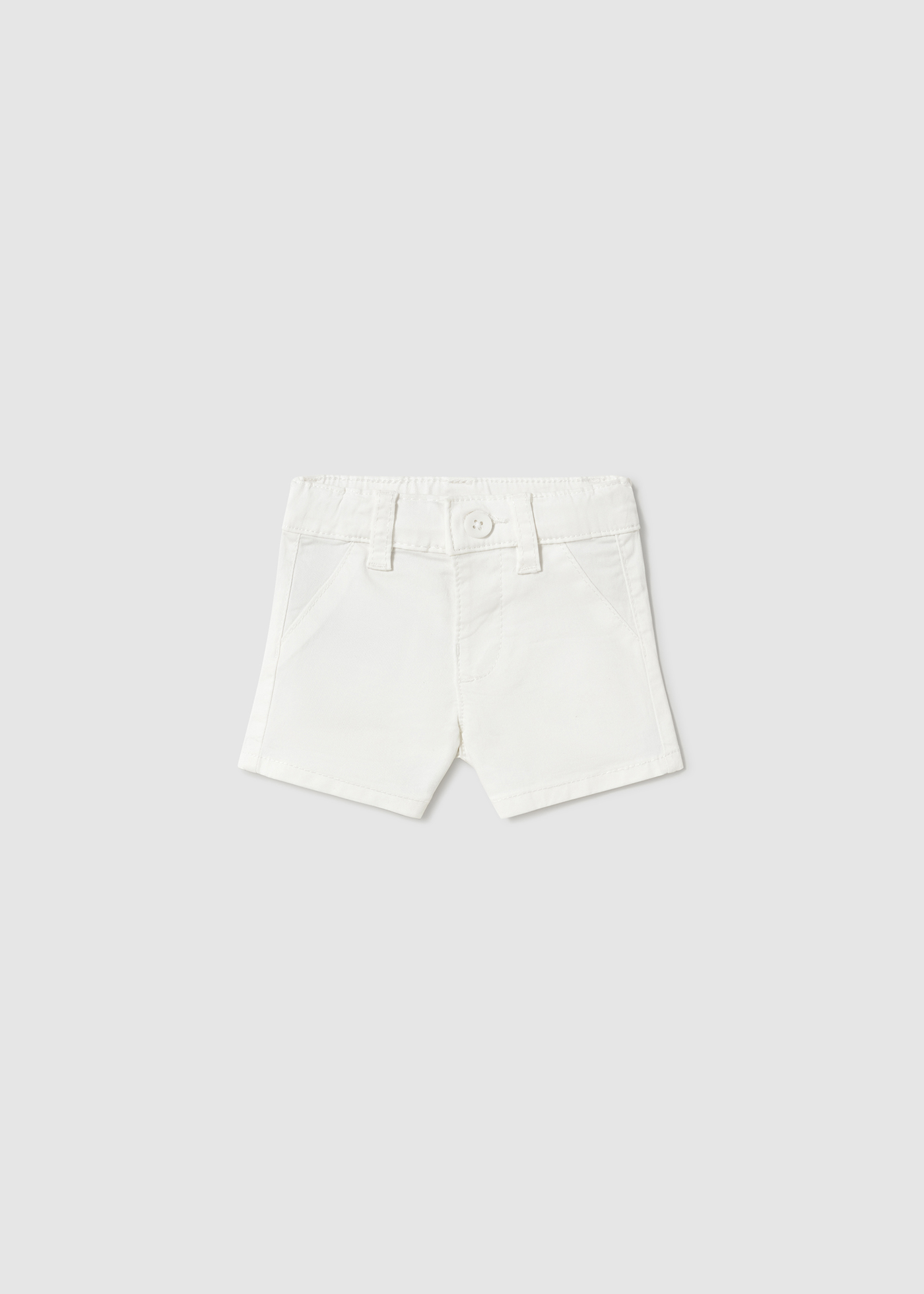 Babyhug Twill Woven Mid Thigh Stretchable Text Embroidered Solid Color Shorts - Blue