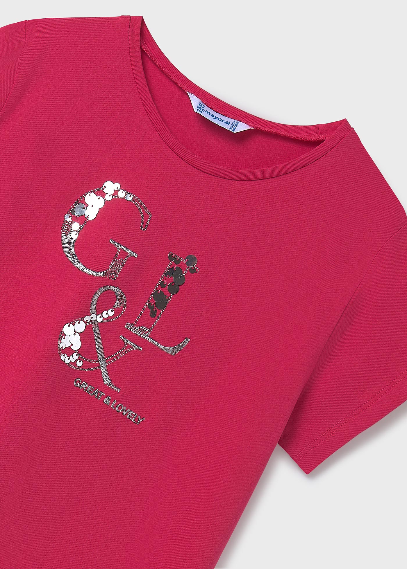 Girl T-Shirt with Metallic Letters Hibiscus Mayoral ®