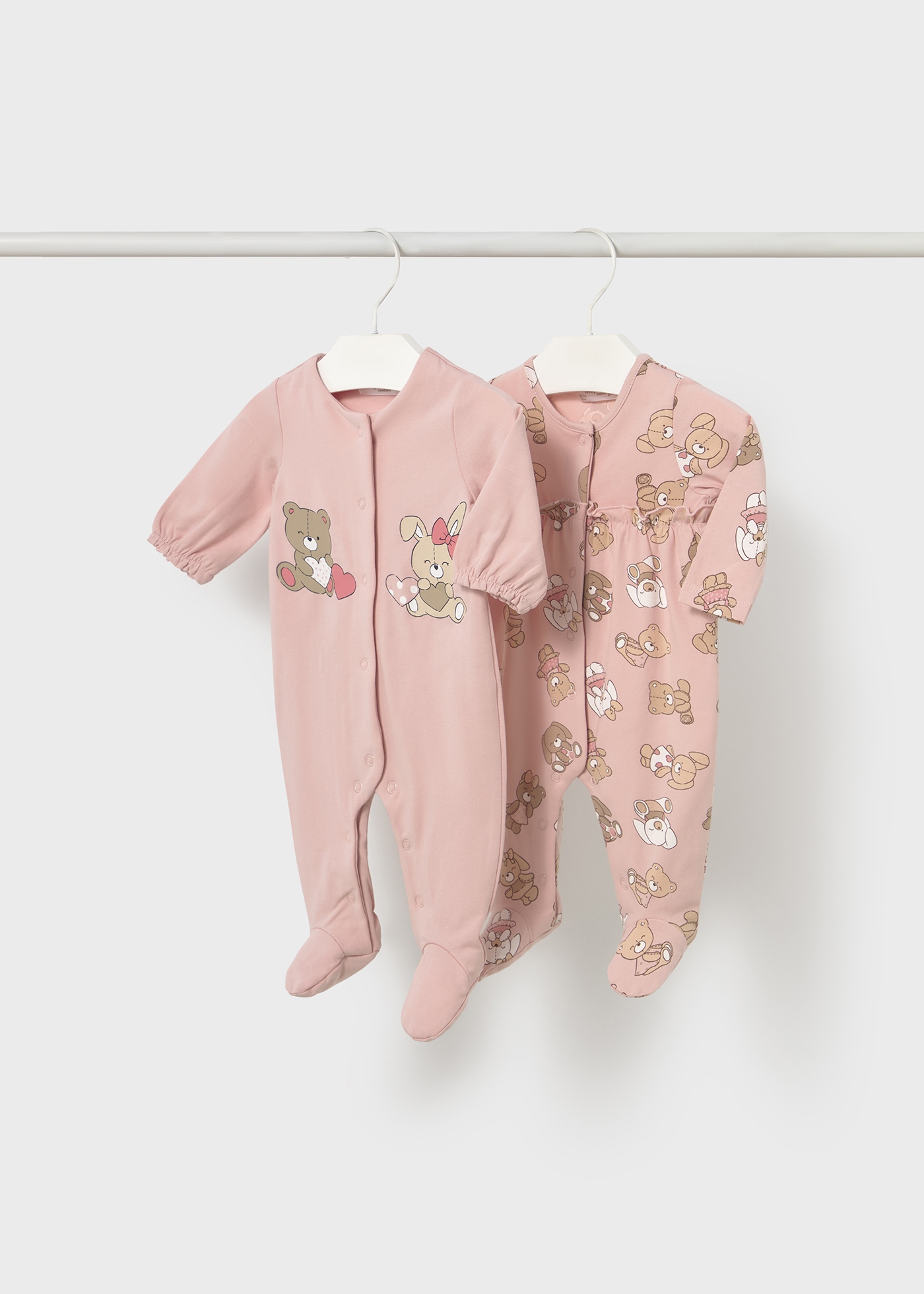 Newborn girl set of rompers Baby pink Mayoral ®