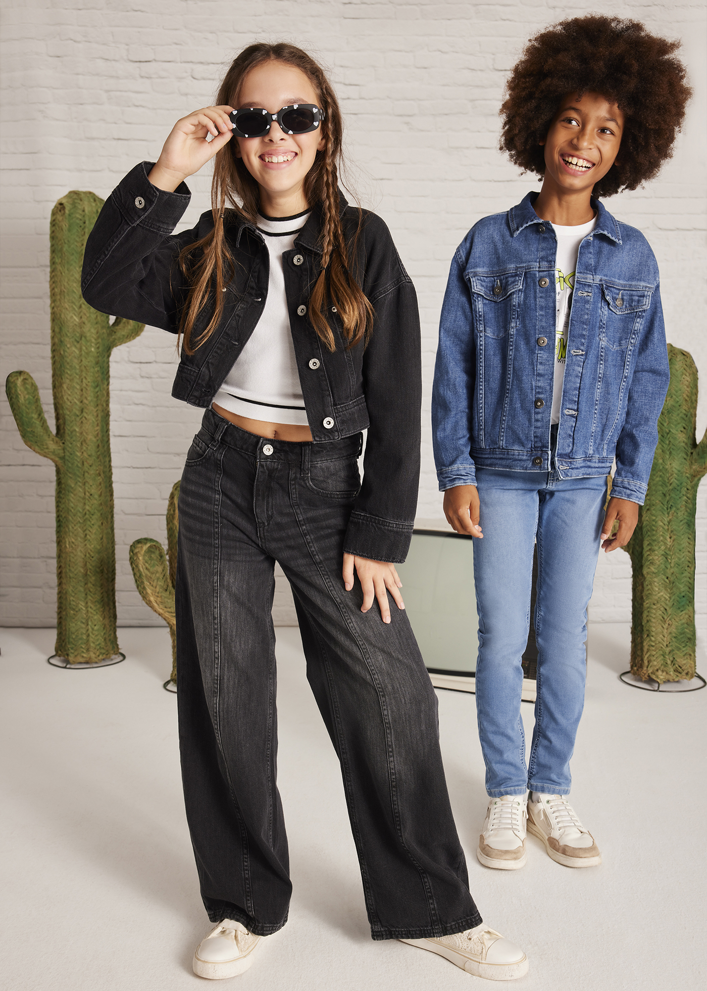 Girl Wide Leg Jeans Black | Mayoral ®