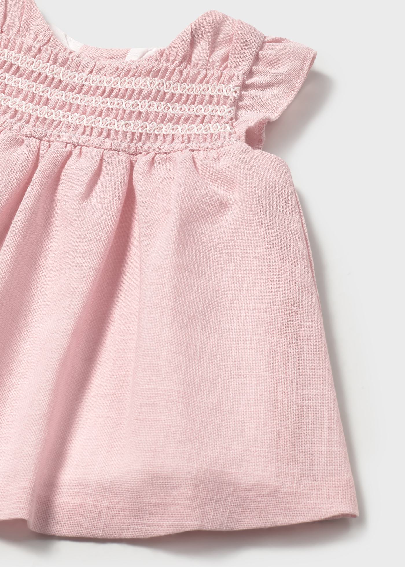 Newborn Smocked Dresses Light Pink Day Gown w/Smocked Flowers & Embroidered  Hem