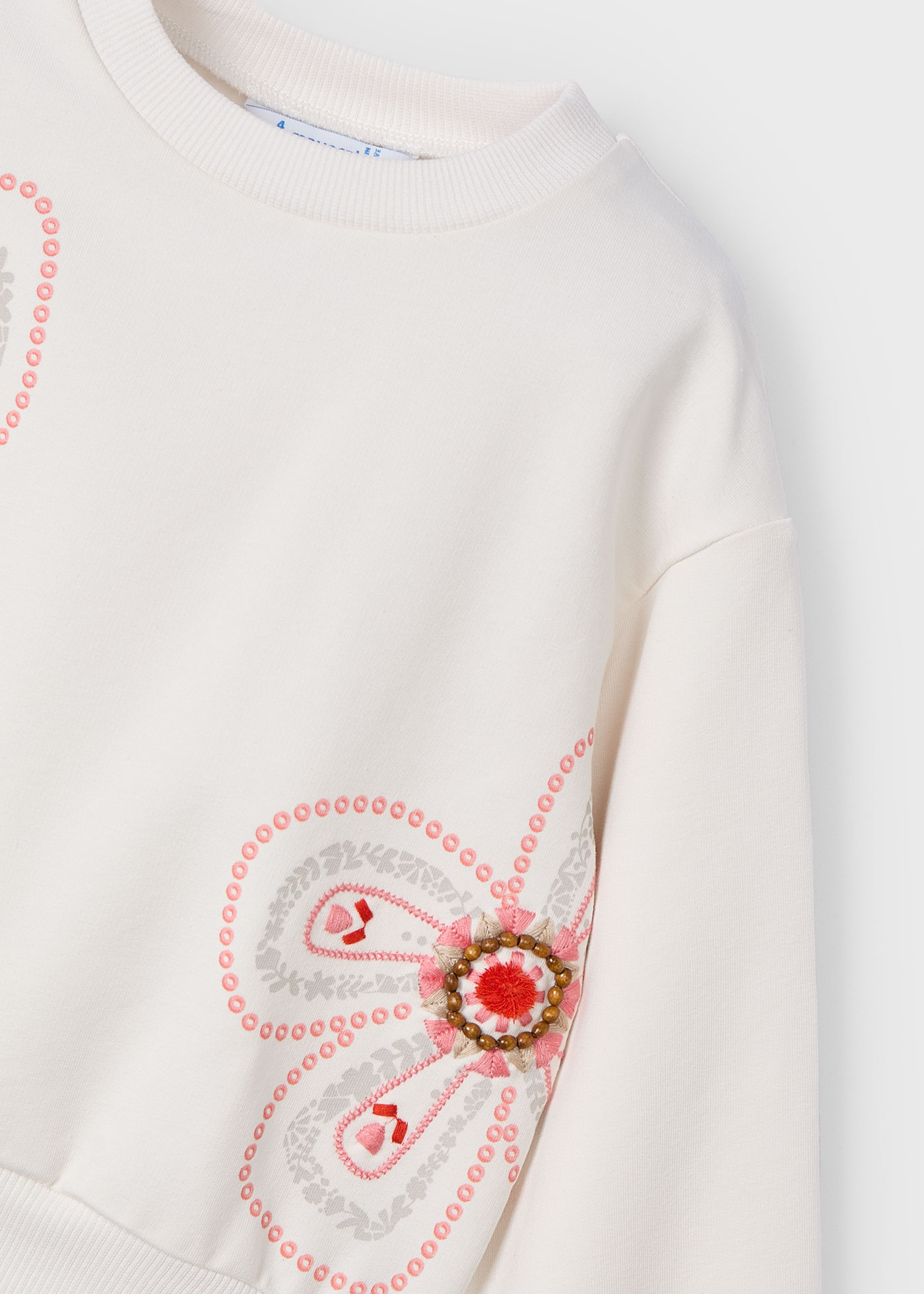 Girl Applique Sweatshirt Bone | Mayoral ®