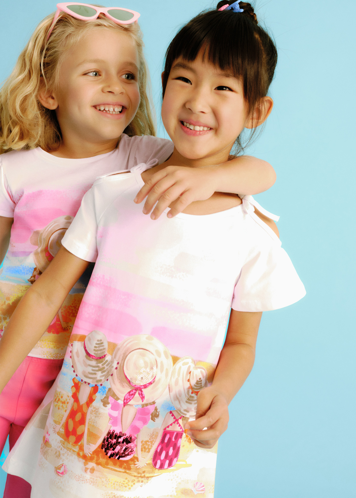 Vestito Bambina In Cotone Manica Corta - Stampa Floreale, Casual Per Estate E Primavera - Foto 3