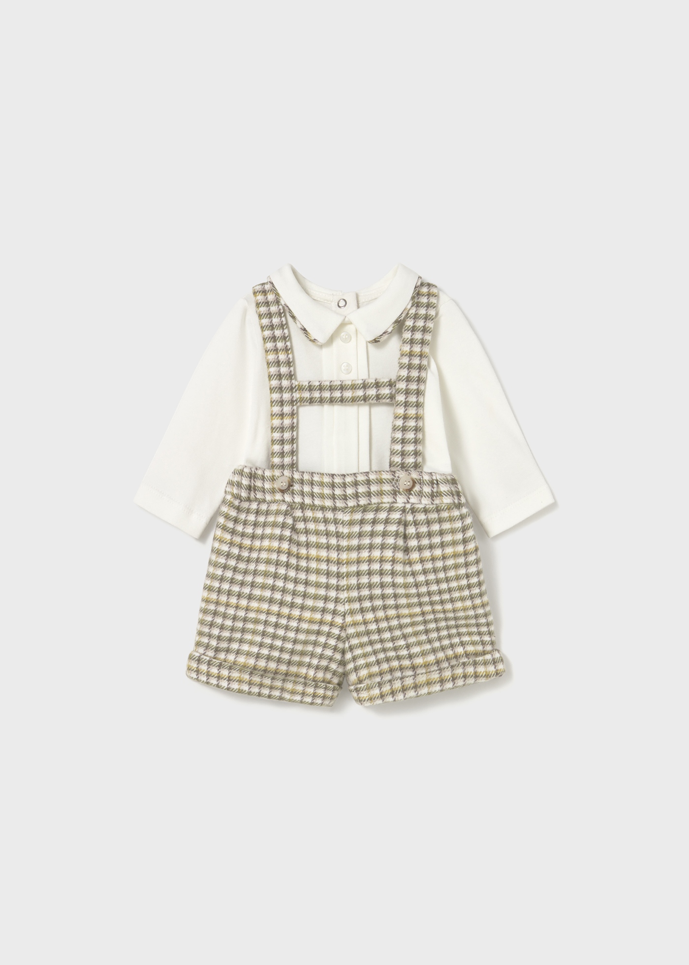 新品 son and daughter－Oli sets Newborn Boy Shorts and Bodysuit Set Light olive | Mayoral ®