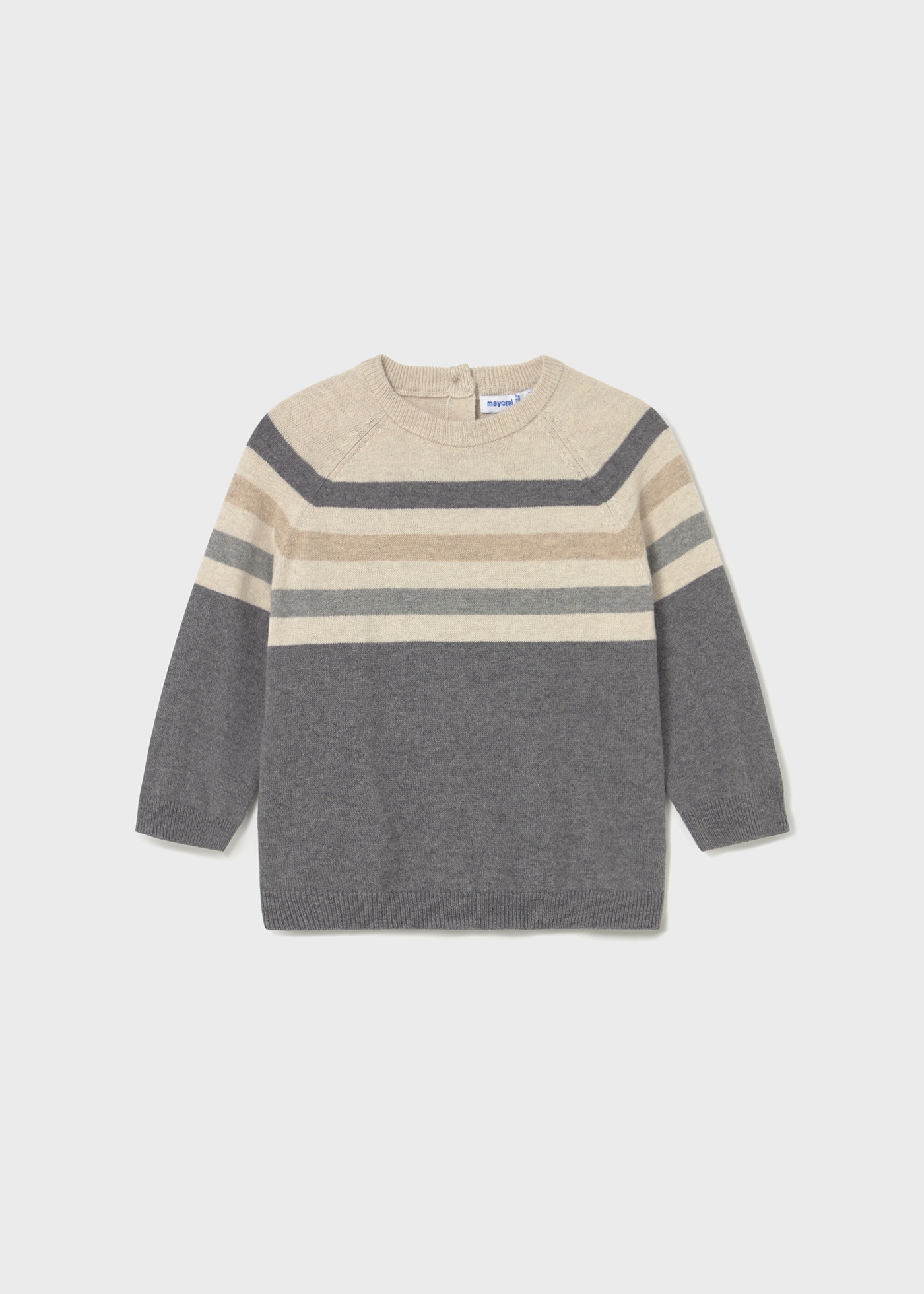 Mayoral Maglia Color Block Ghiaccio Per Bambino: Girocollo In Misto Cotone, Vestibilità Comoda E Stile Moderno