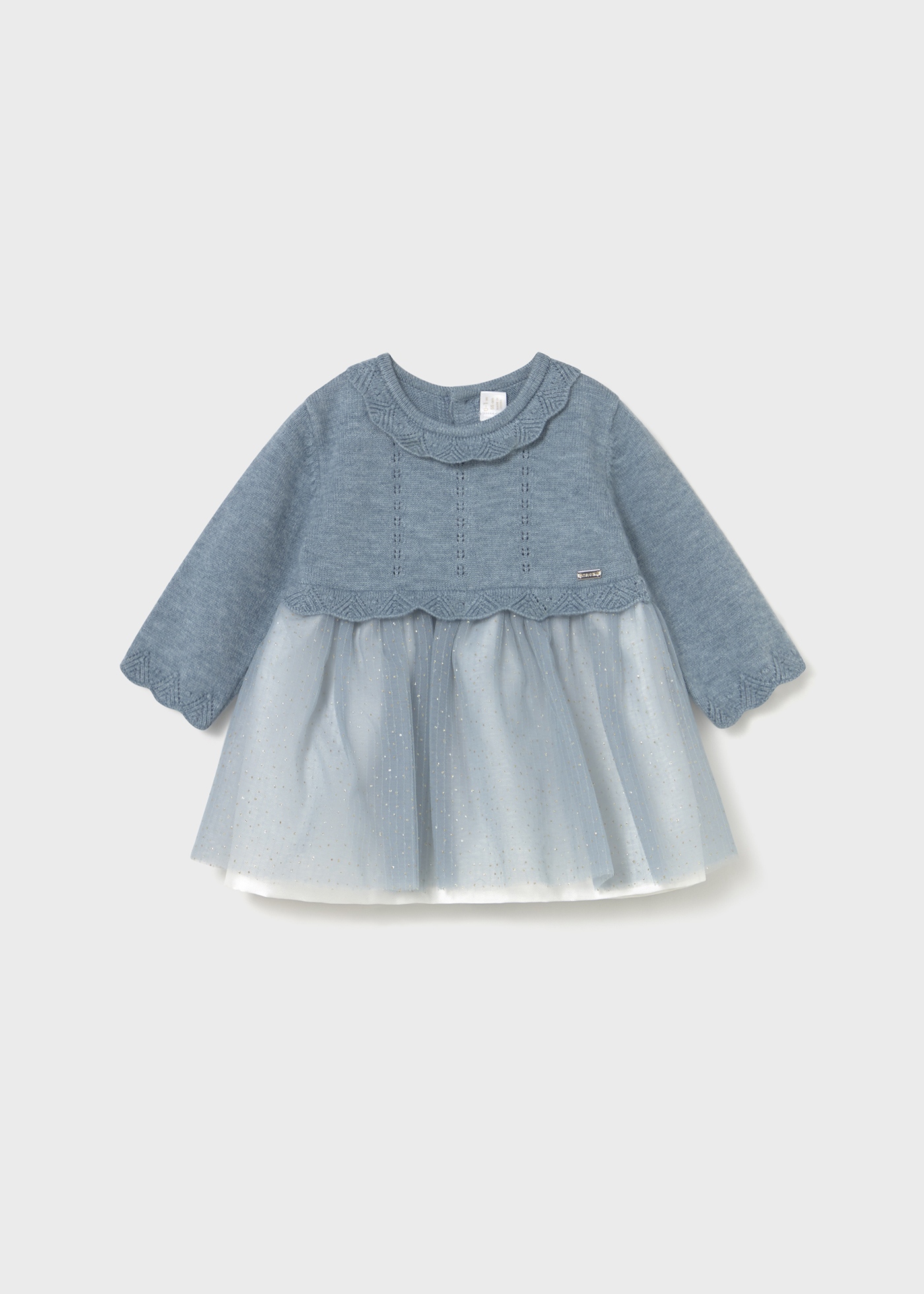 Newborn Girl Tulle and Knit Dress Moon heather | Mayoral ®