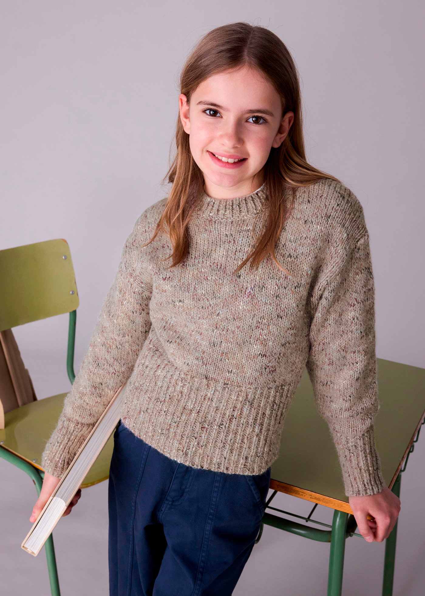 Pull col rond en coton mélangé nepsé - beige | be normal