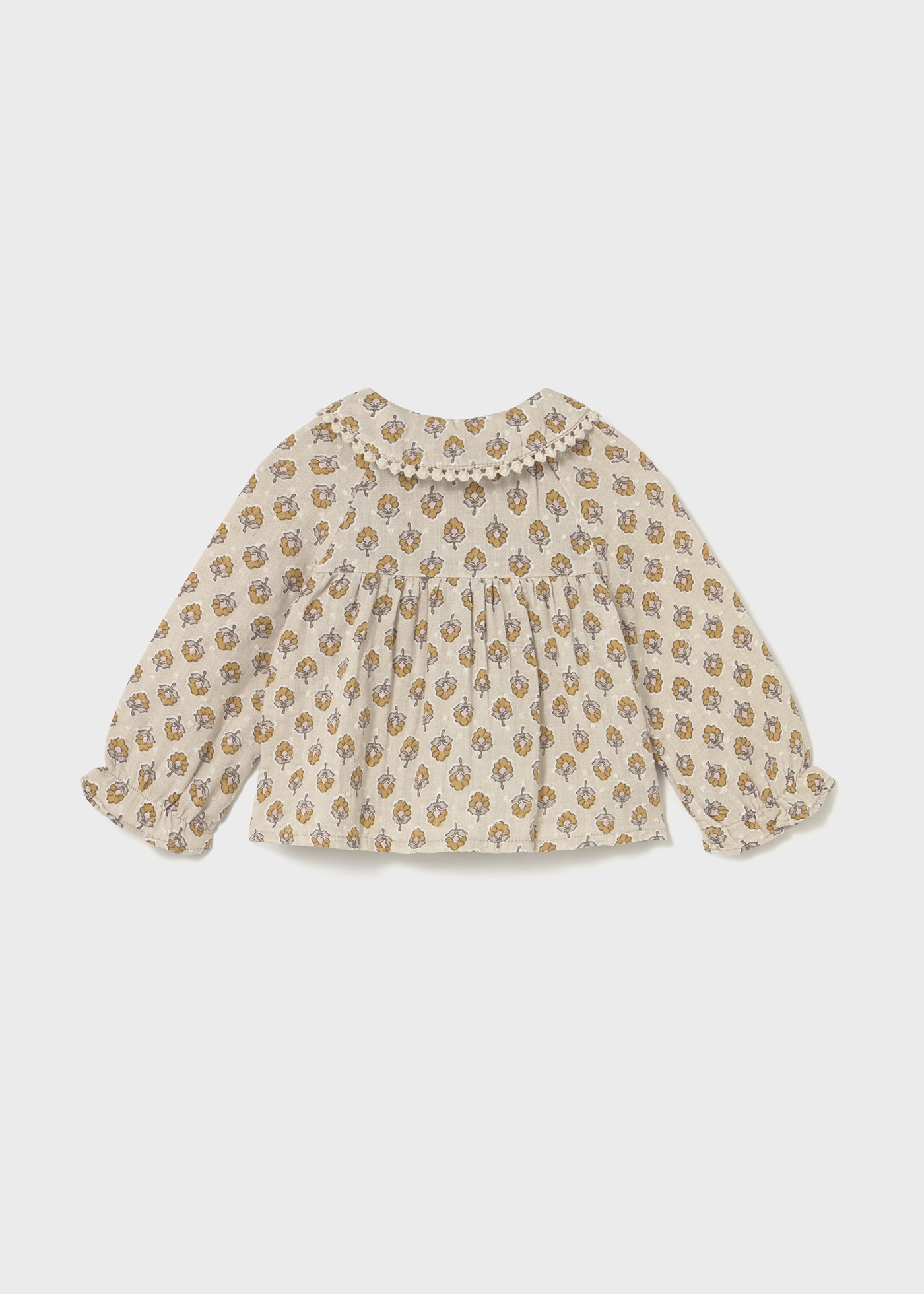 【新品】Yilon LITTLE FLOWER CHIFFON BLOUSE Yohana - Long-Sleeve V-Neck Floral Print Button-Up Chiffon