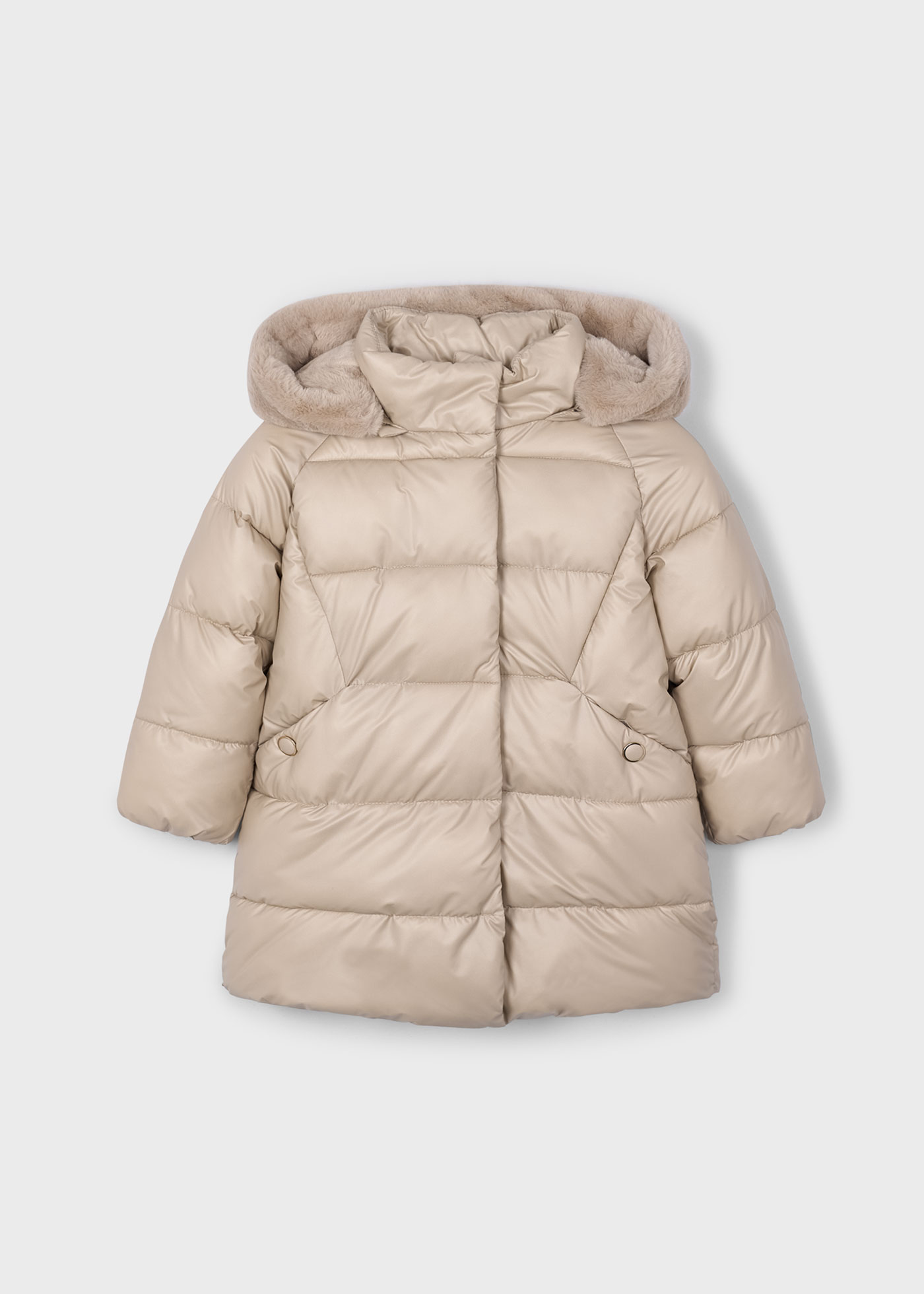 Girl Long Puffer Jacket Mink | Mayoral ®