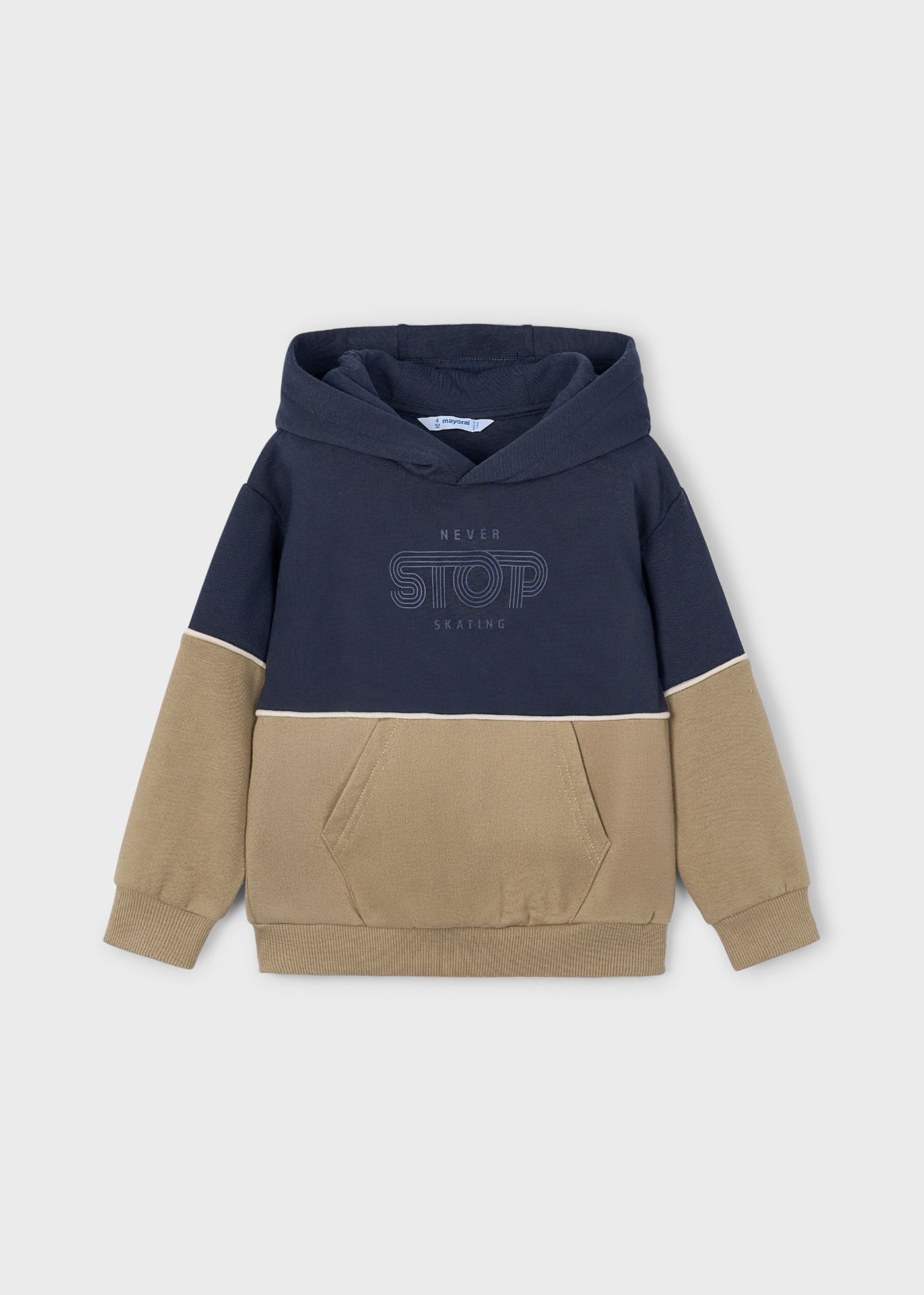 Plus Size Mens Hoodies: Long Sleeve Color Block Hooded Sweatshirt