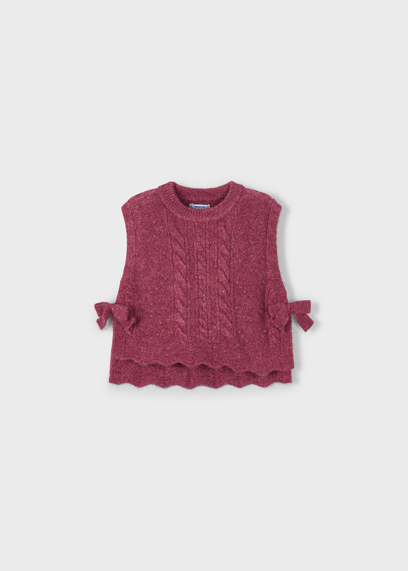 Girl Knit Vest with Side Bows Cherry mix | Mayoral ®