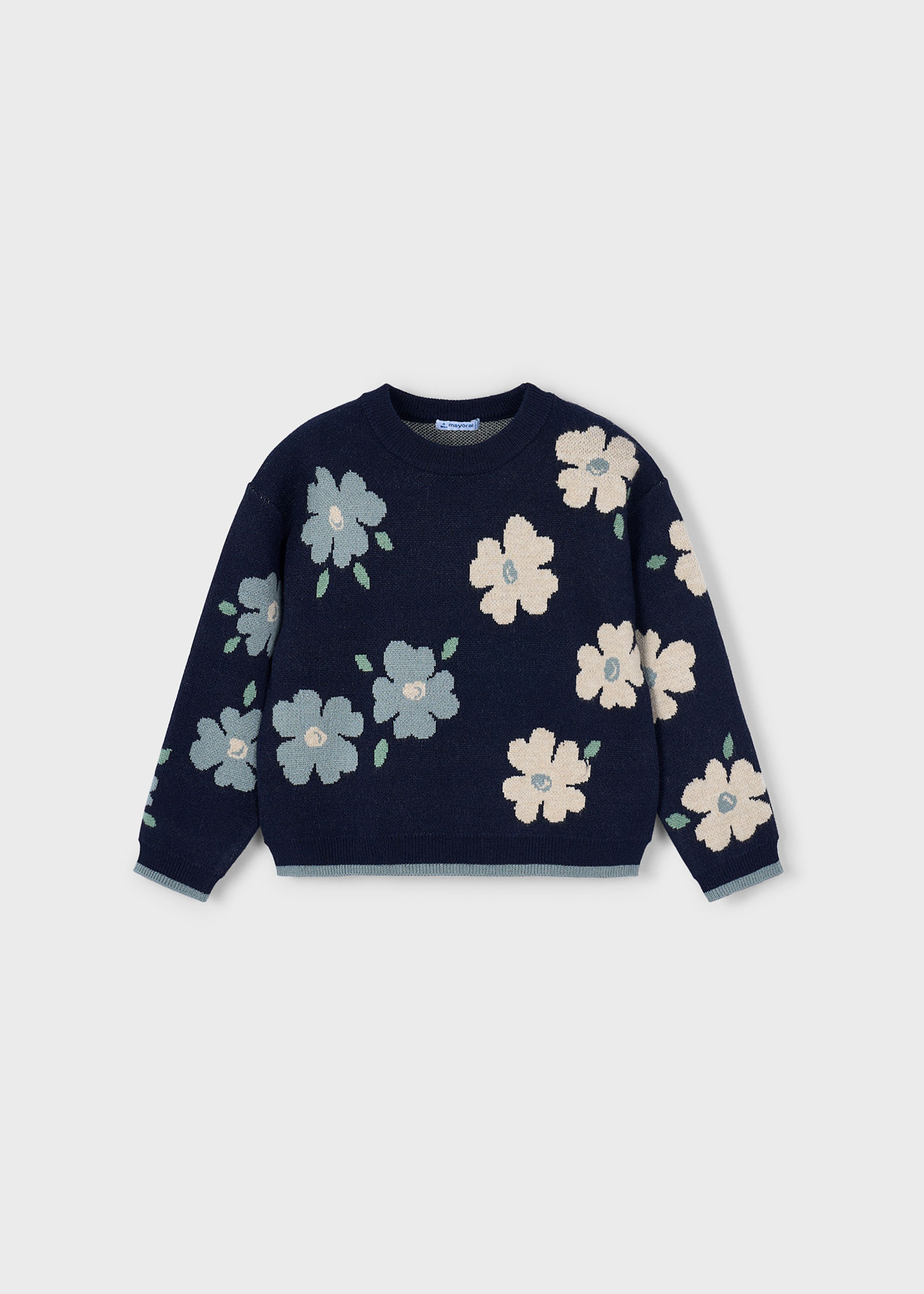 Girl Jacquard Sweater Petroleum | Mayoral ®
