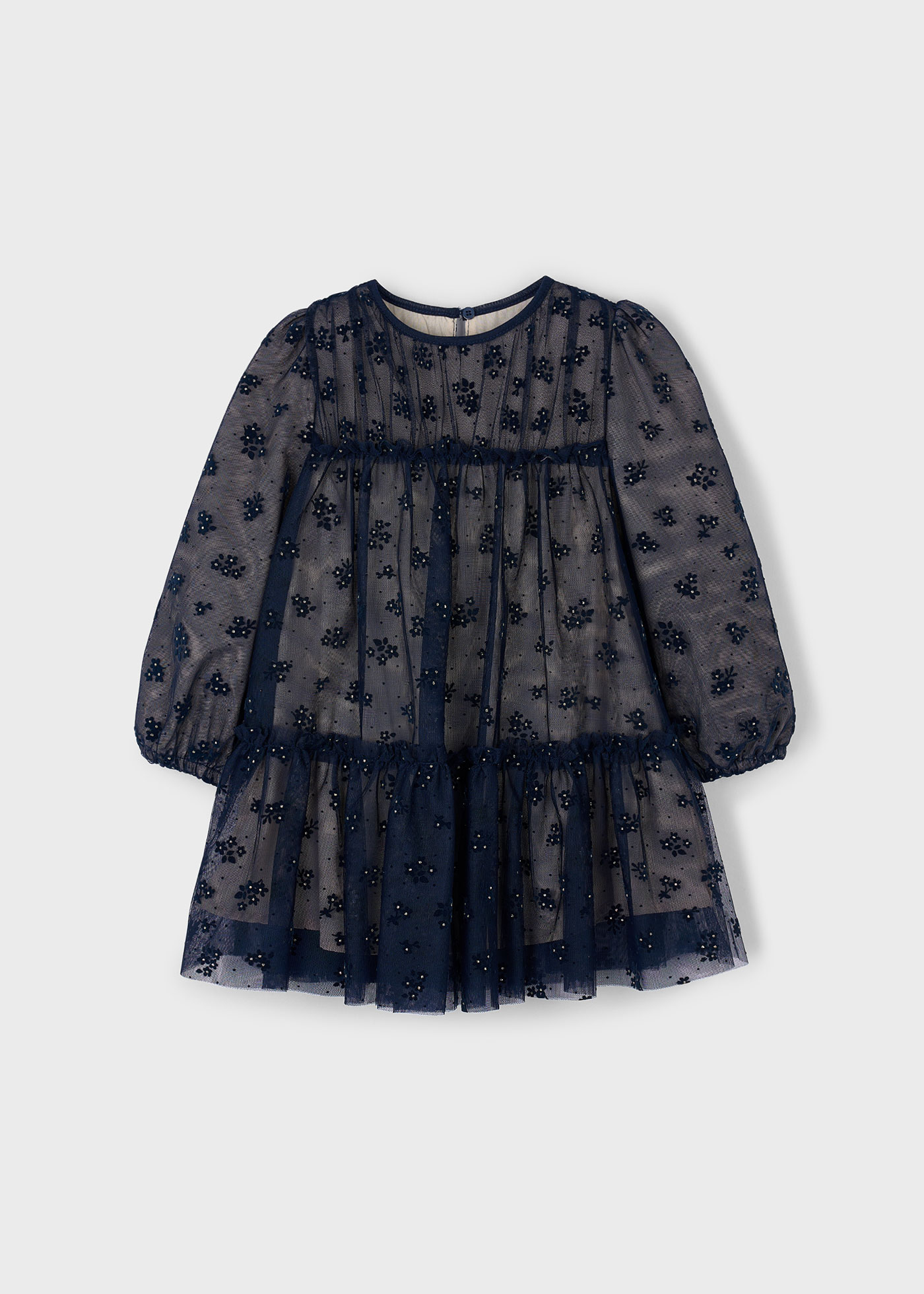 Mayoral Vestito Con Volant Per Bambina – Colore Titanio, Taglia 4 Anni (104 Cm), Manica Lunga, Lavabile In Lavatrice - 2