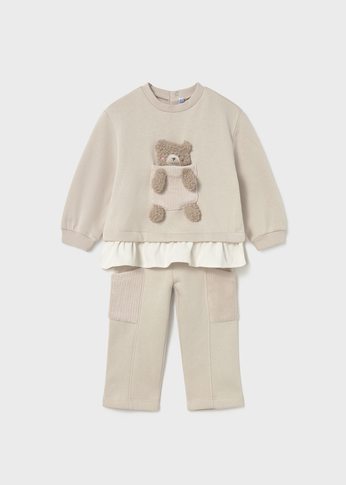 Baby 2-Piece Teddy Bear Tracksuit Set Sand | Mayoral ®