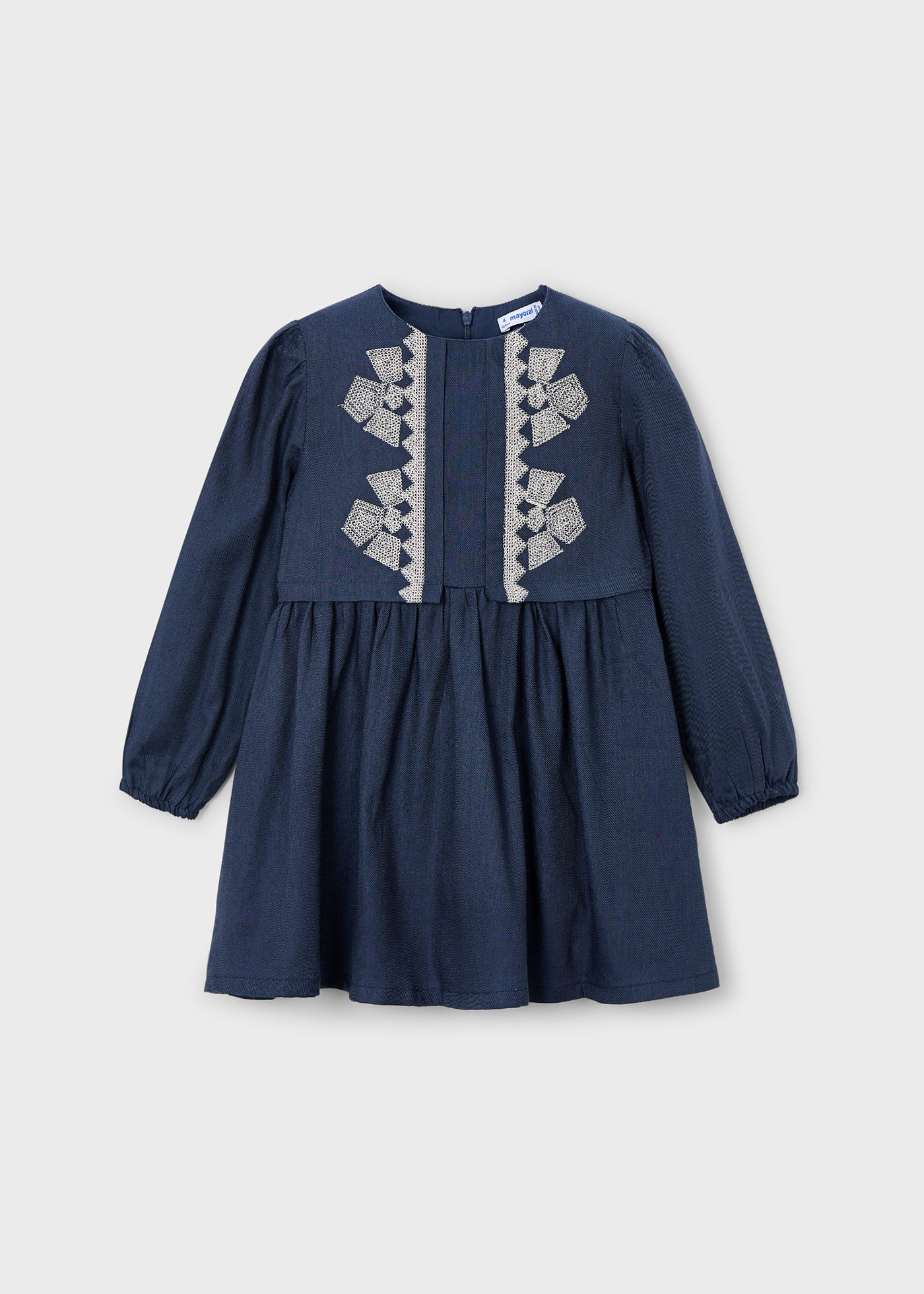 Girl Embroidered Dress Petroleum | Mayoral