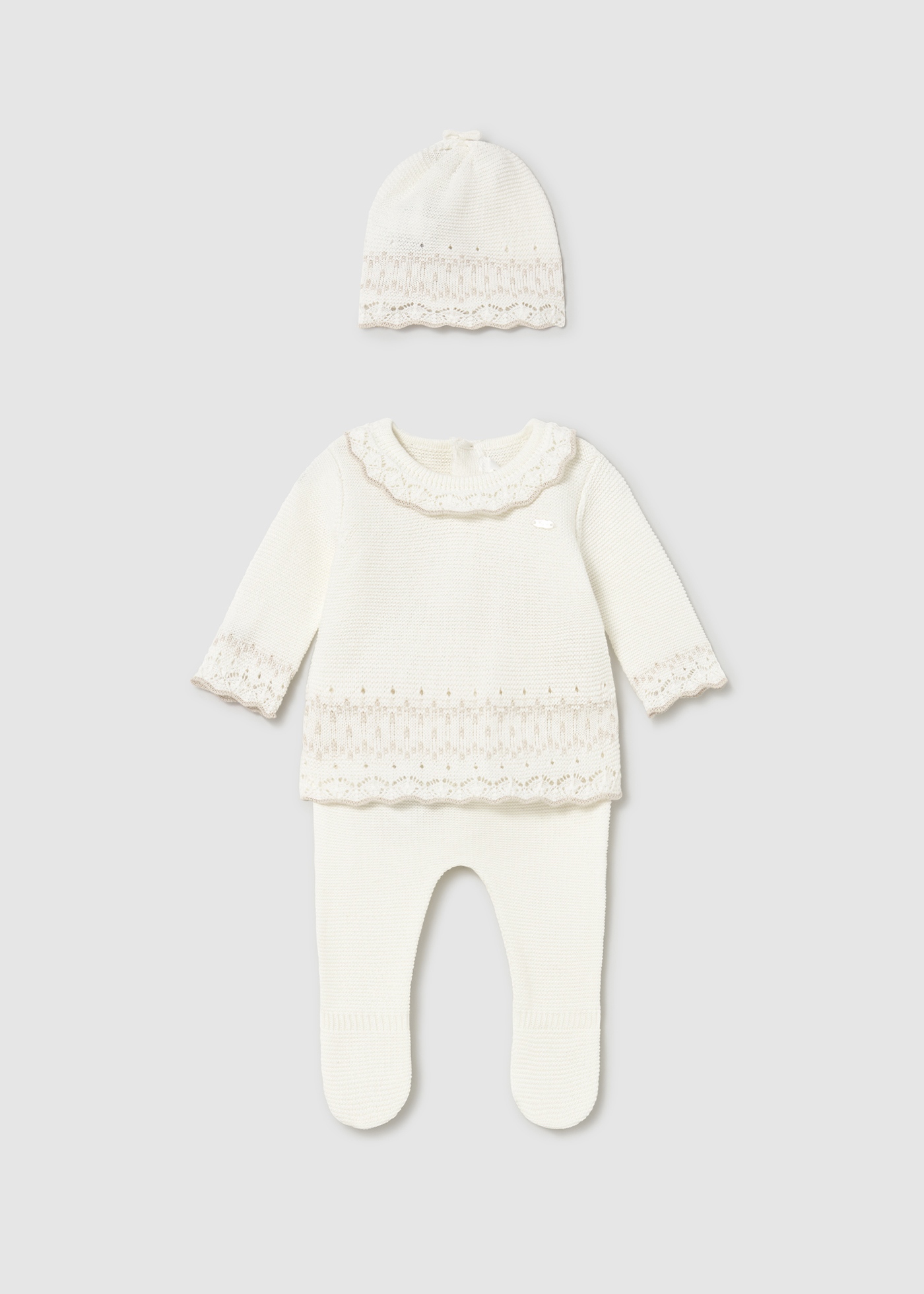 Ensemble pièces tricot nouveau-né Écru Mayoral ®
