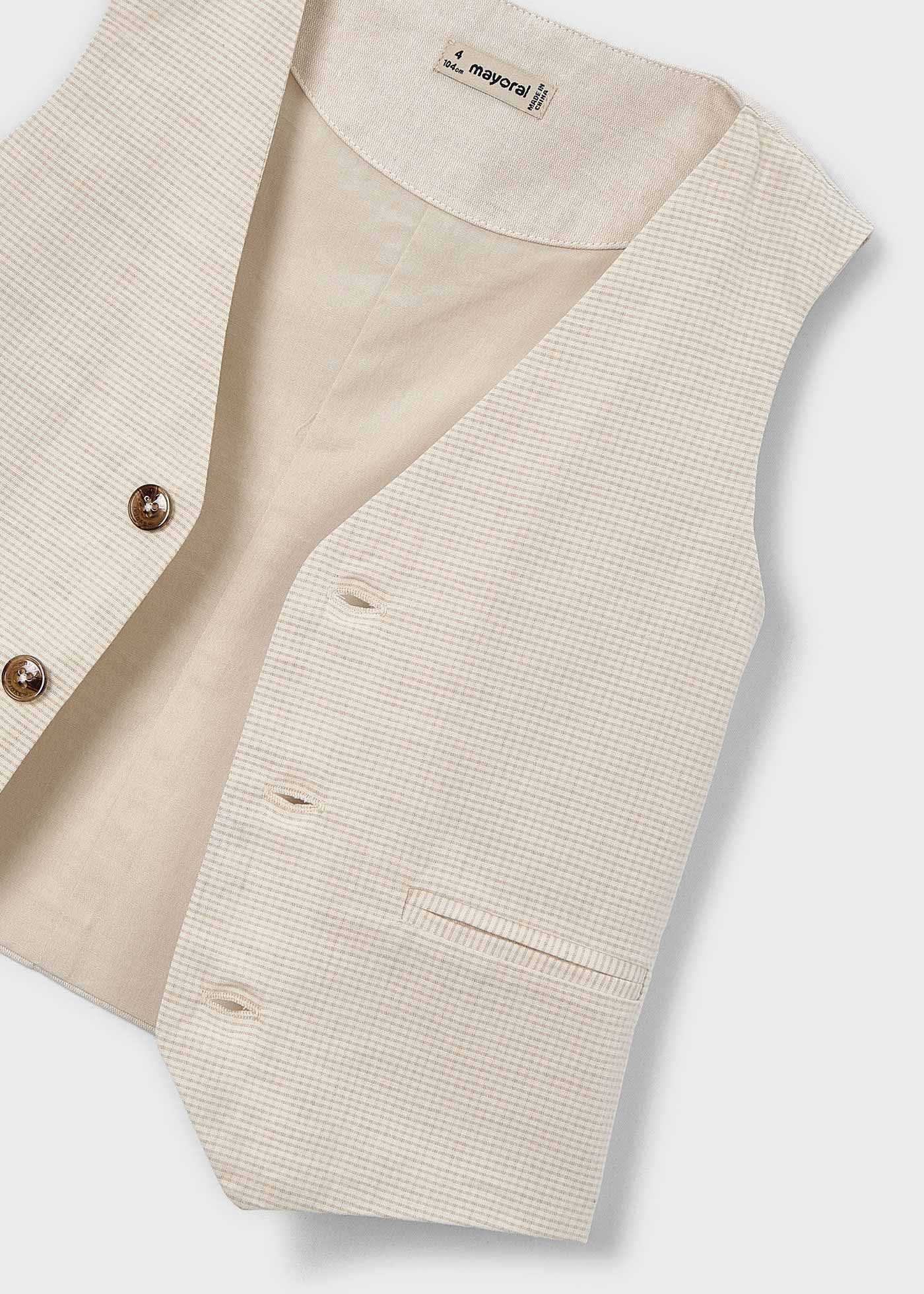 Boy Linen Vest Oat squares | Mayoral ®