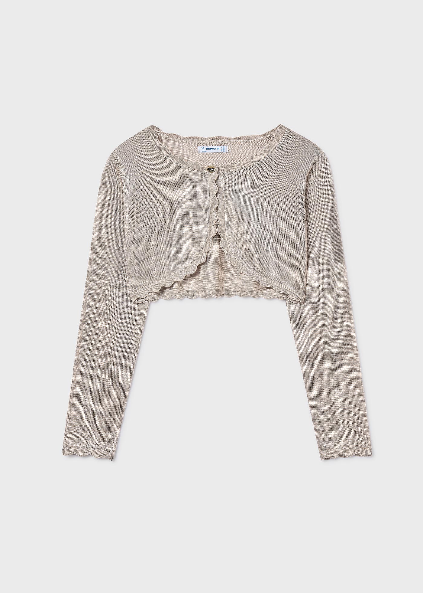 Girl Knit Crop Cardigan Mixed almond | Mayoral ®