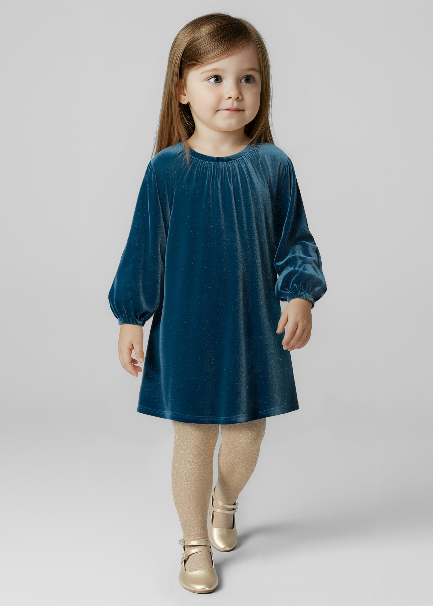 Girls velvet dress Ocean | Mayoral