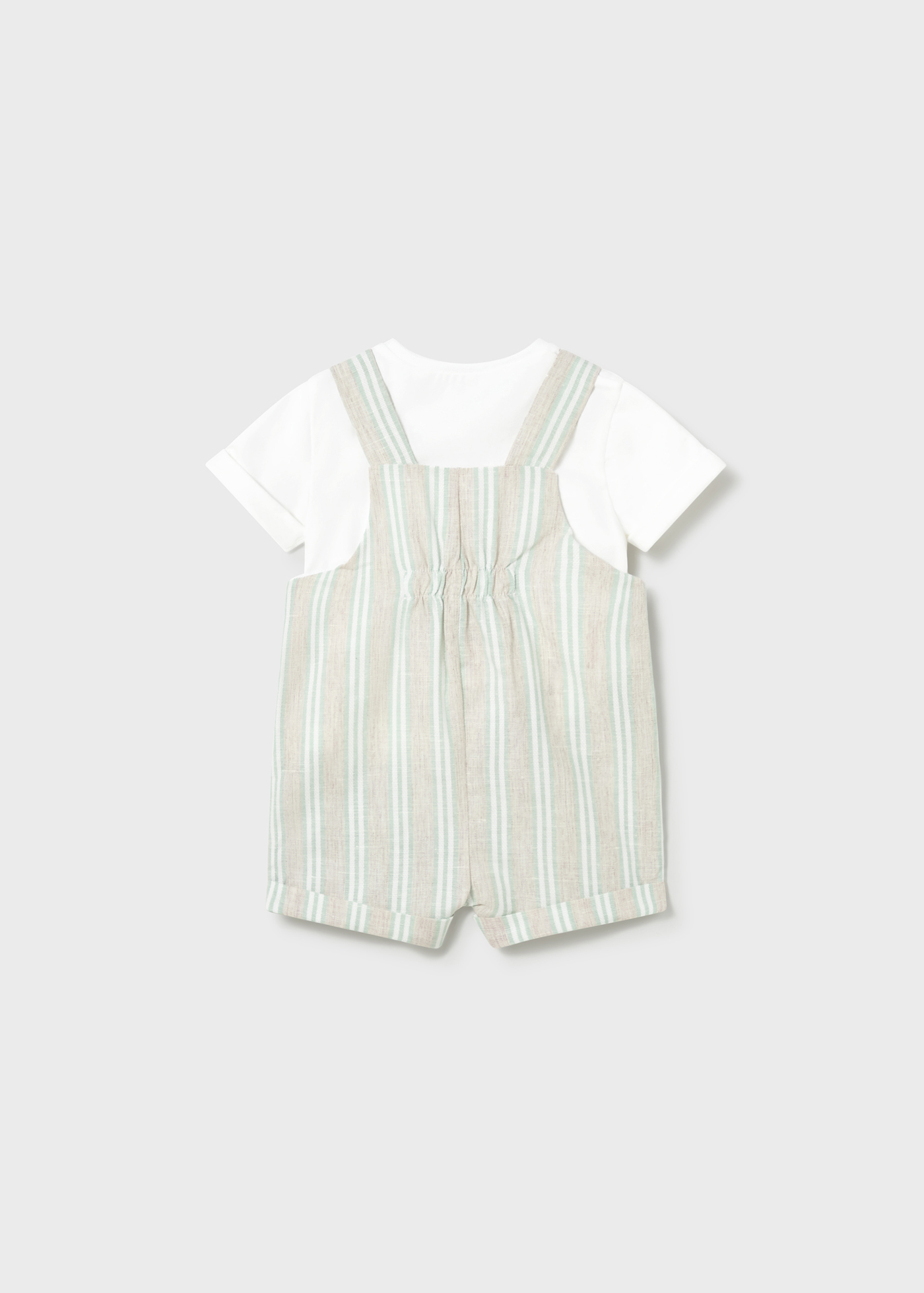 Newborn Boy Printed Dungaree and T-shirt Set Aqua | Mayoral ®