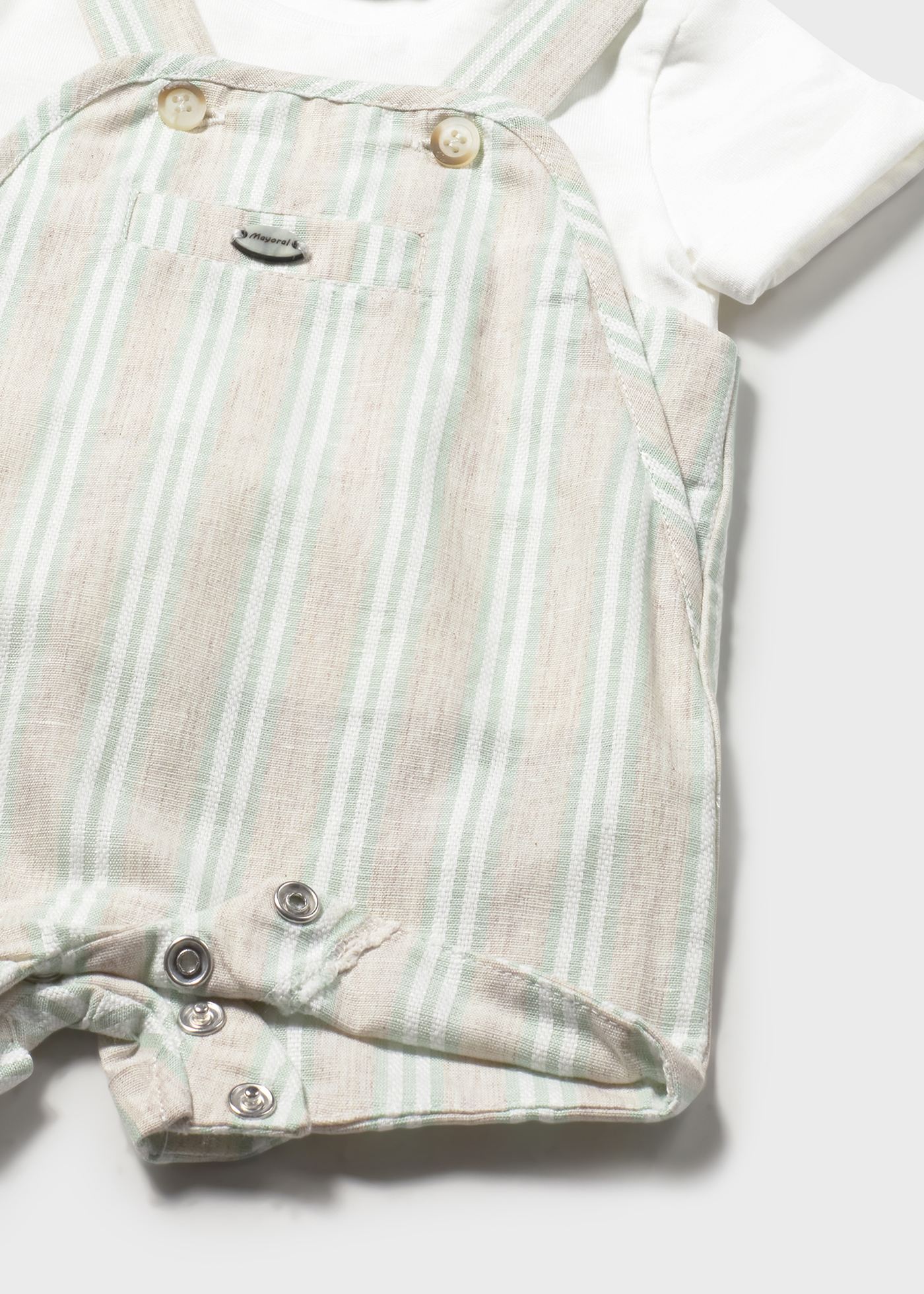Newborn Boy Printed Dungaree and T-shirt Set Aqua | Mayoral ®