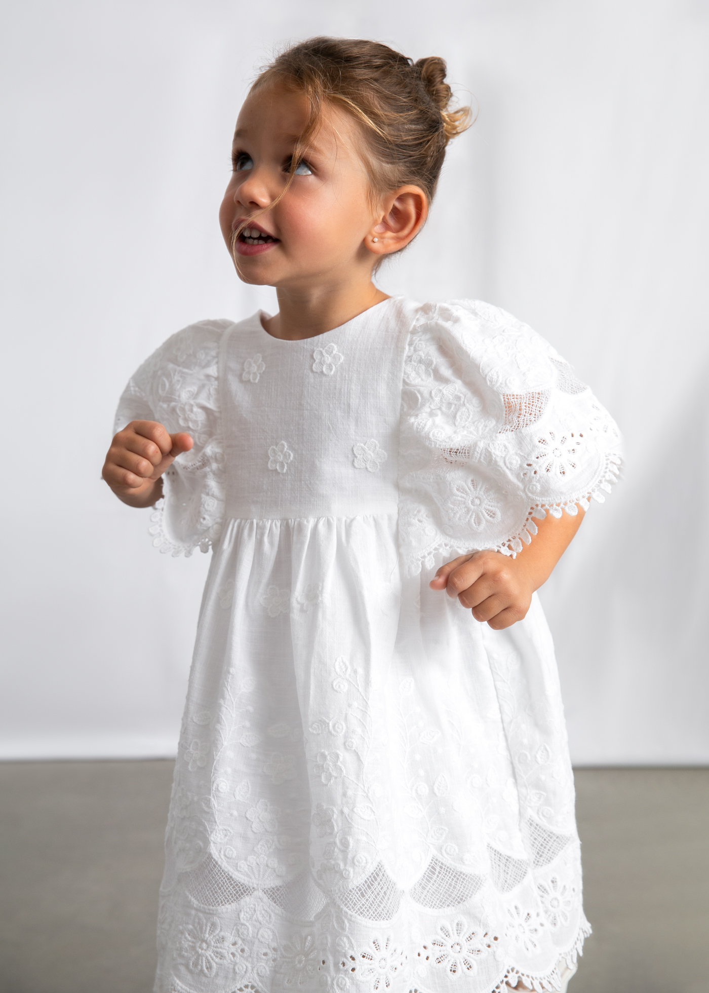 Embroidered formal girls dress White | Mayoral