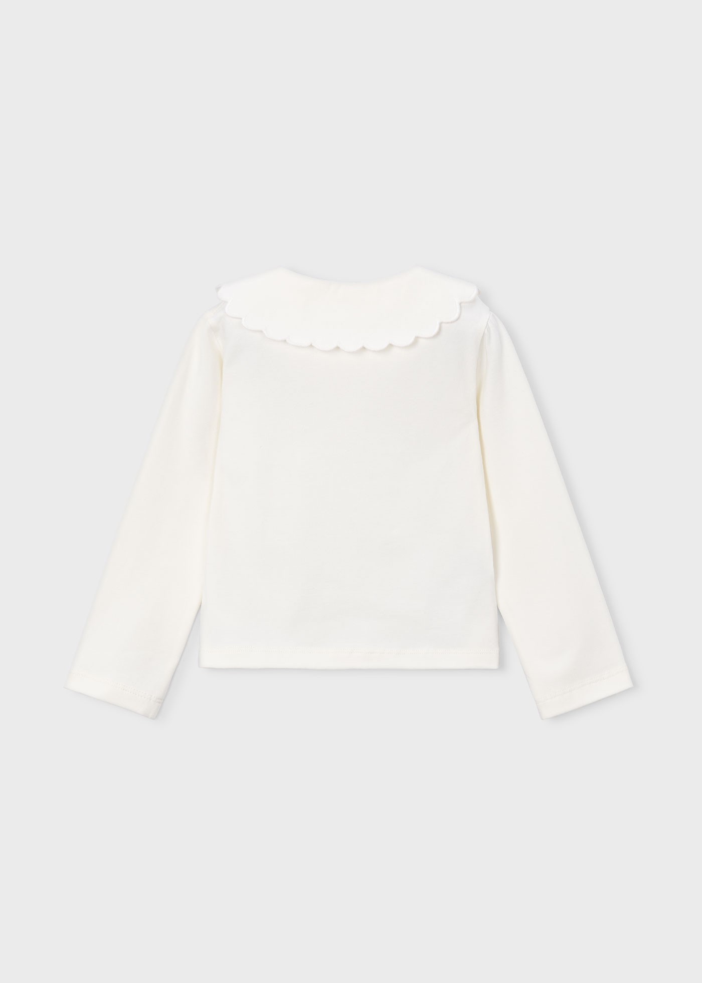 Girl Scalloped Collar Polo Shirt Natural | Mayoral ®